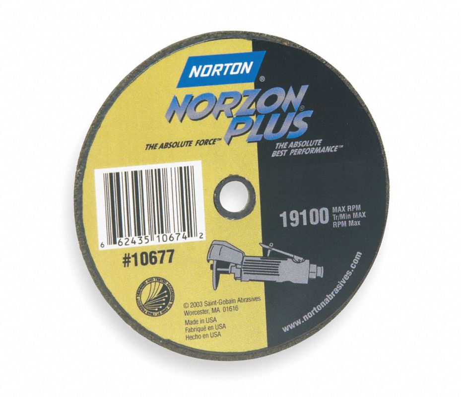 NORTON Disco de Corte Abrasivo NorZon Plus 4" Grano 60 para Metal