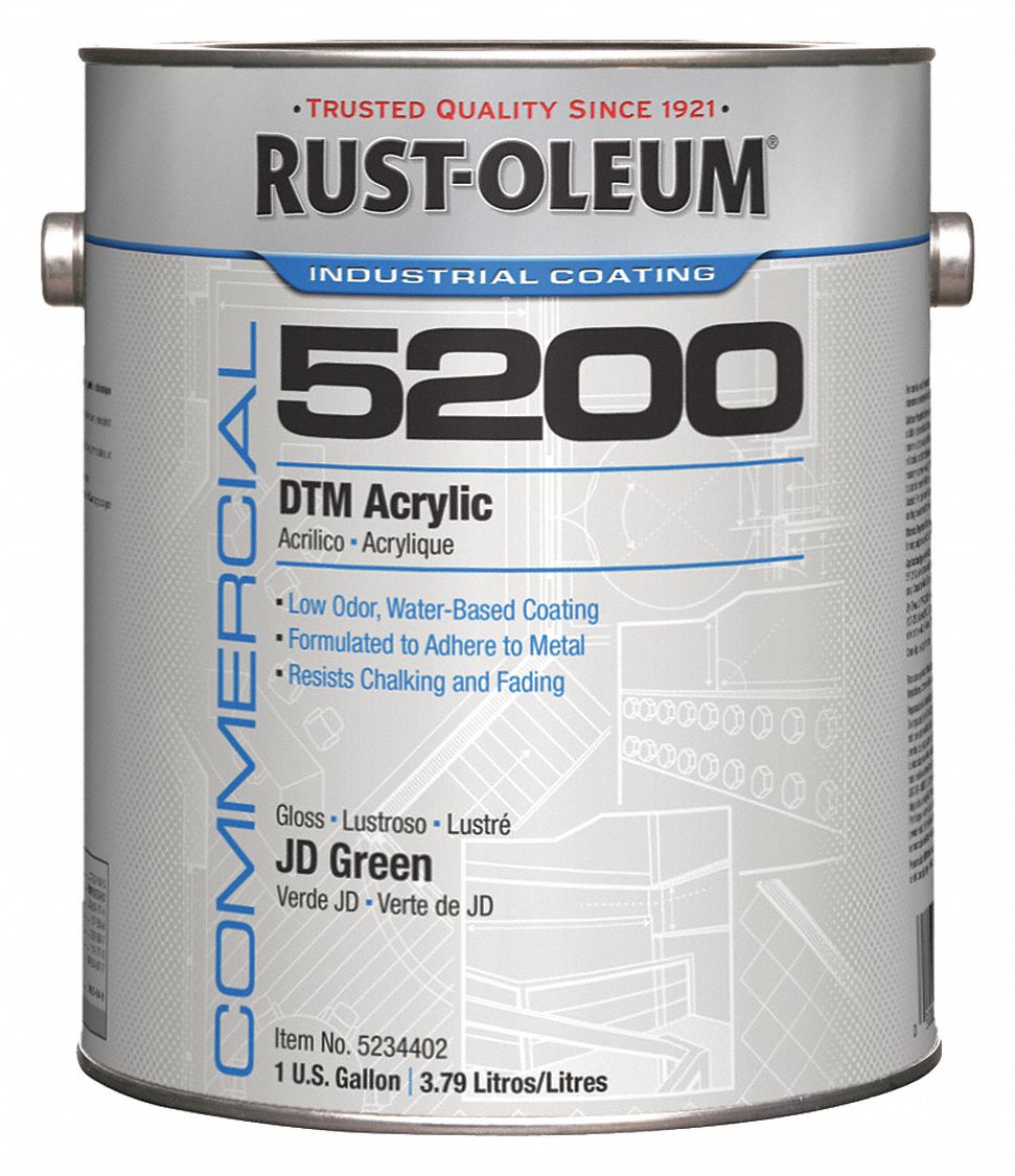 RUSTOLEUM High Gloss Interior/Exterior Paint, Water Base, JD Green, 1