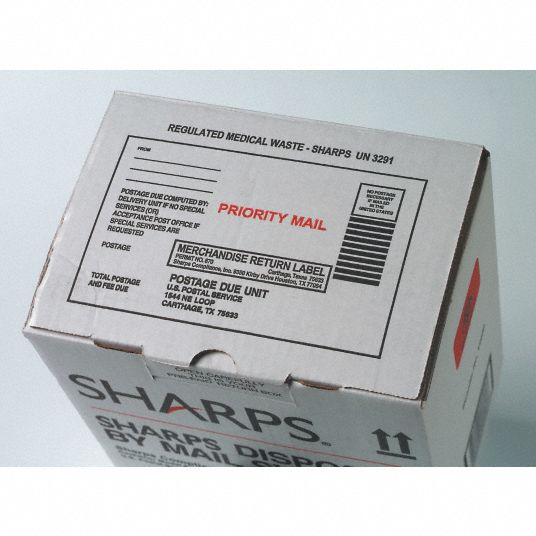 Sharps Compliance Sharps Disposal By Mail Container Hinged 6 1 2 In Height Plastic 3urz9 Sw1q129012 Grainger