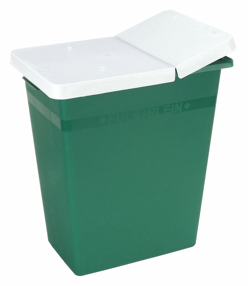 COVIDIEN Sharps Container, Hinged Lid Type, 100 Recycled Polypropylene