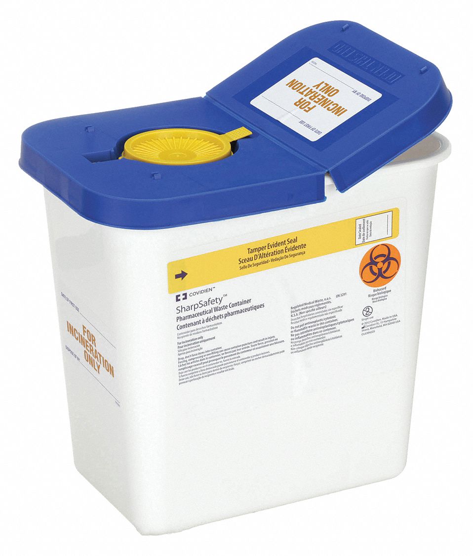 COVIDIEN, Sharps Container, 2 gal Capacity, Sharps Container 3UTC9