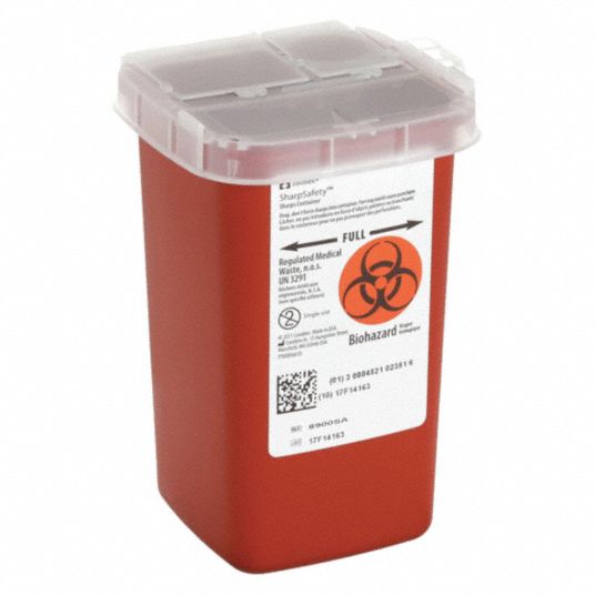 COVIDIEN, Sharps Container, 0.25 gal Capacity, Sharps Container - 3UTE4 ...