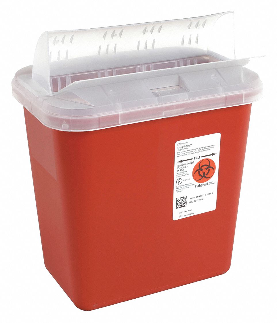 SharpSafety Sharps Container 2 gal. Vertical Entry, Red