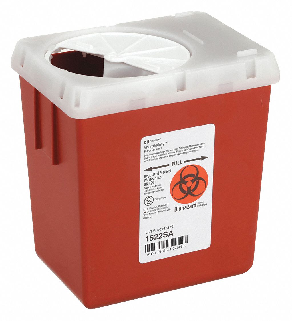 COVIDIEN, Sharps Container, 2.2 qt Capacity, Sharps Container - 3UTH5 ...