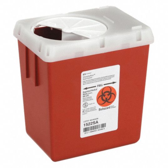 COVIDIEN, Sharps Container, 2.2 qt Capacity, Sharps Container - 3UTH5 ...