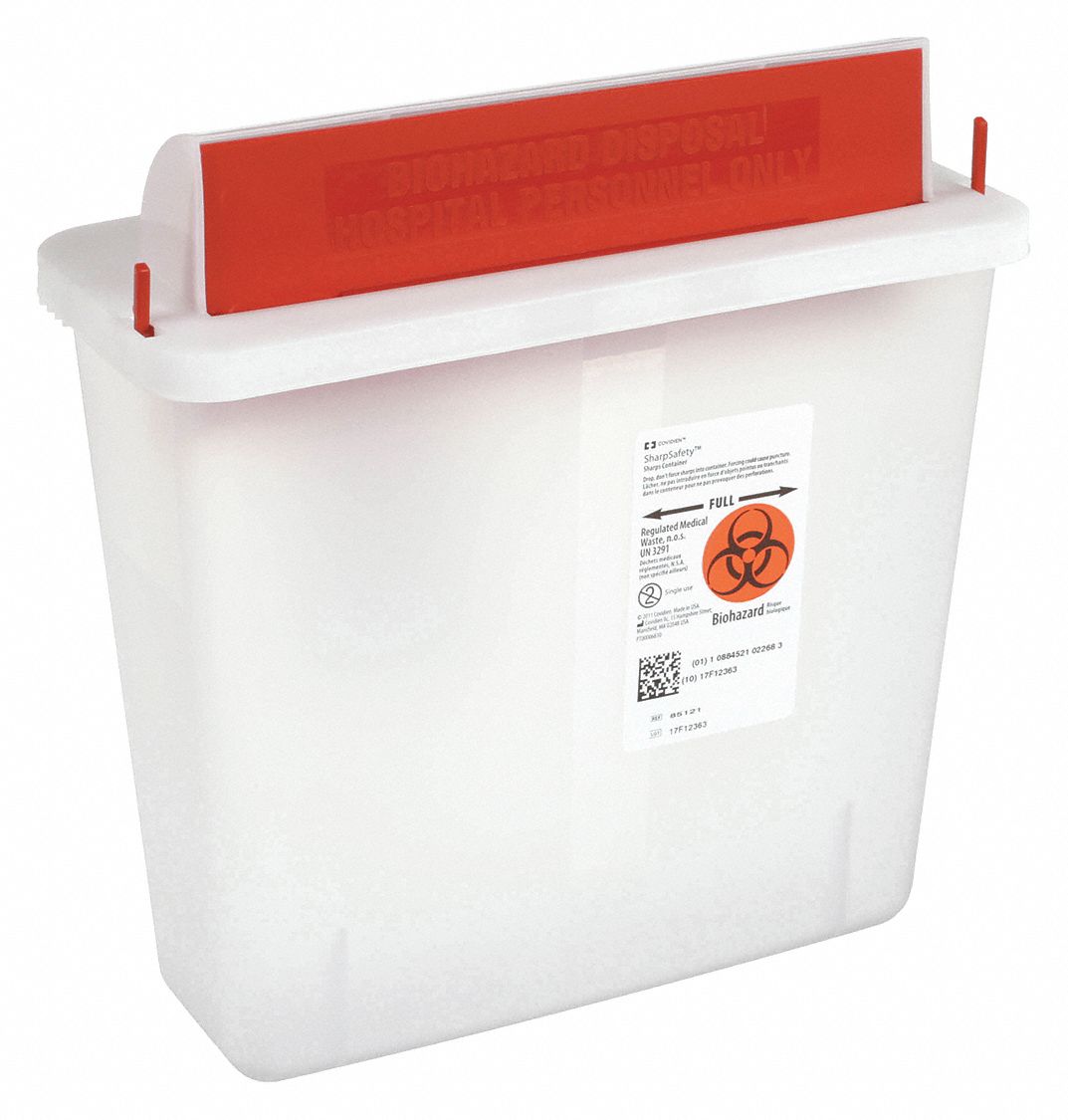 COVIDIEN, Sharps Container, 1.25 gal Capacity, Sharps Container 3UTJ4