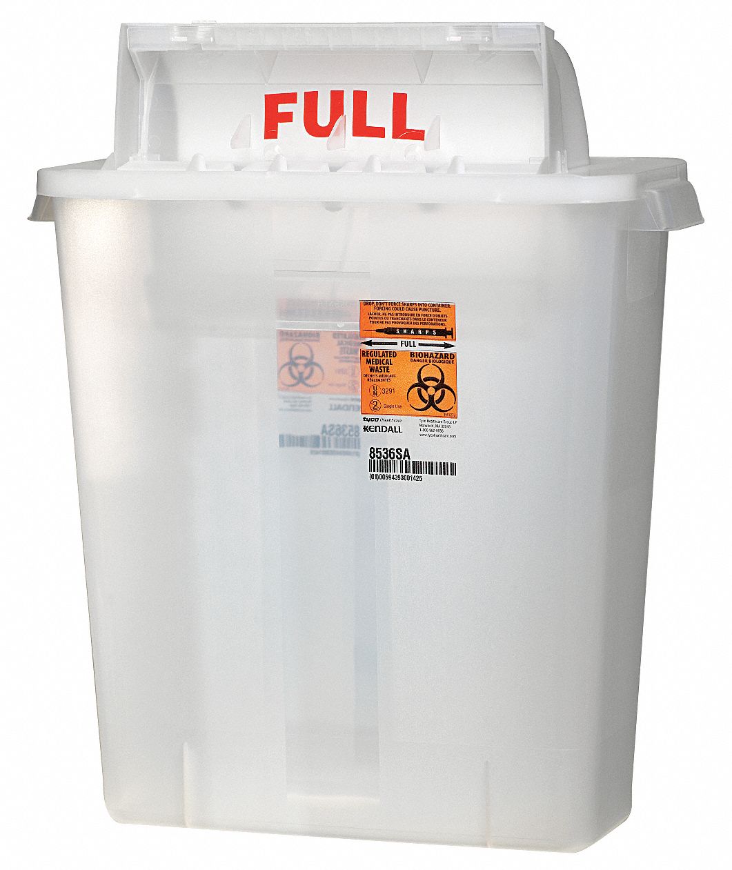 COVIDIEN Sharps Container, Counter Balance, 16 1/2 in Height, 6 in