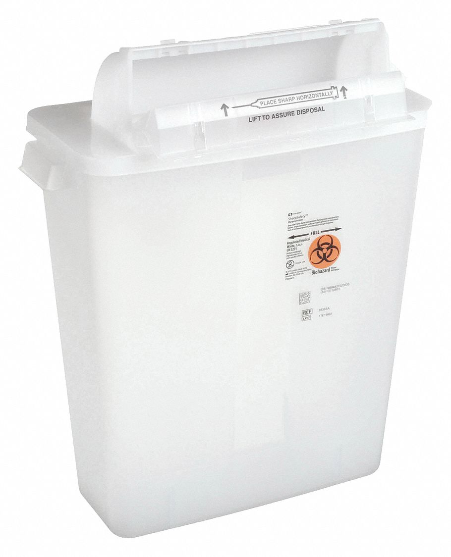 COVIDIEN, 3 gal Capacity, Clear, Sharps Container 3UTJ7SSSL100536