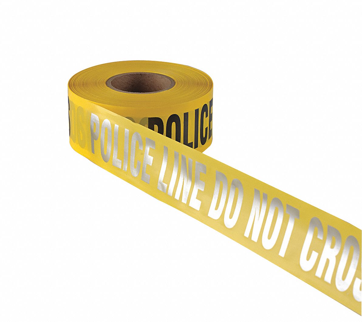 Barricade Tape: 1, 000 ft Lg, 3 in Wd, Police Line Do Not Cross Legend, Polyethylene