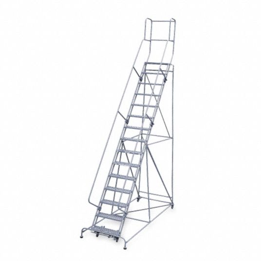 COTTERMAN Rolling Ladder: 150 in Platform Ht, 10 in Platform Dp, 24 in ...