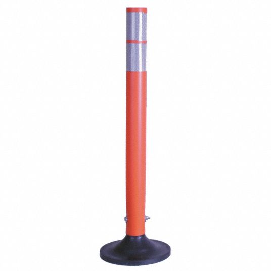 Grainger Approved Channelizer, Post, 28 In, Orange, Plastic - 3uuc4