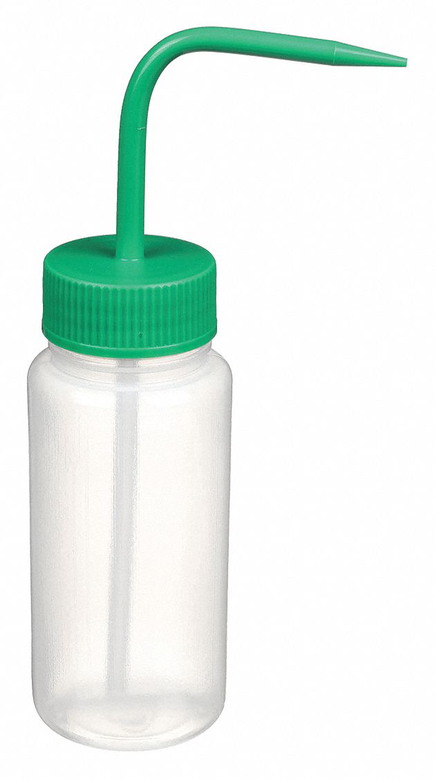 Wash Bottle: 8.45 fl oz Capacity - oz, 250 mL Capacity - mL, No Imprinting or Write On, Nonvented