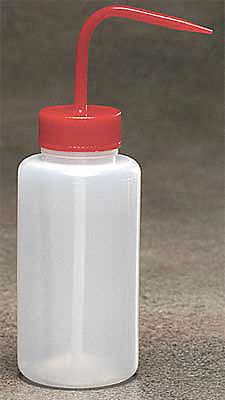 Wash Bottle: 8.45 fl oz Capacity - oz, 250 mL Capacity - mL, No Imprinting or Write On, Nonvented