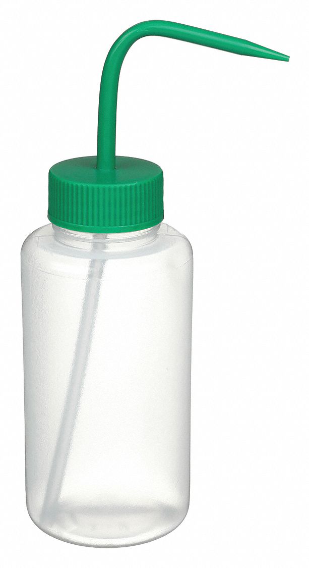 Wash Bottle: 16.9 fl oz Capacity - oz, 500 mL Capacity - mL, No Imprinting or Write On, Nonvented