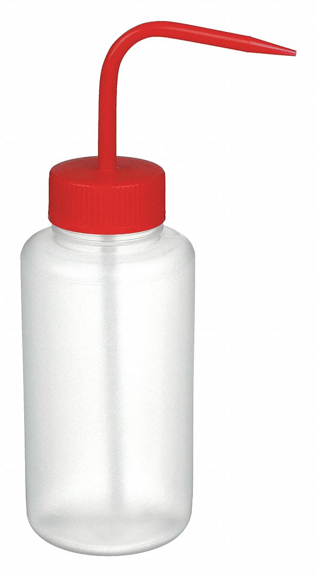 Wash Bottle: 16.9 fl oz Capacity - oz, 500 mL Capacity - mL, No Imprinting or Write On, Nonvented
