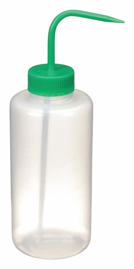 Wash Bottle: 33.81 fl oz Capacity - oz, 1 L Capacity - mL, No Imprinting or Write On, No Imprinting