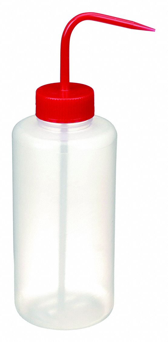 Wash Bottle: 33.81 fl oz Capacity - oz, 1 L Capacity - mL, No Imprinting or Write On, No Imprinting