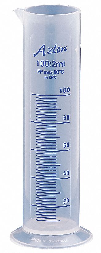 Graduated Cylinder,100mL,PP,Natural,PK5