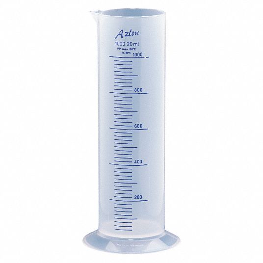 Dynalon 40 To 1000ml Plastic Graduated Cylinder White Height 2 Mm 11 1 In 1 Ea 3uut5 5375 1000 Grainger