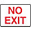 Fire No Exit Sign,10 x 14In,R/WHT,AL,ENG