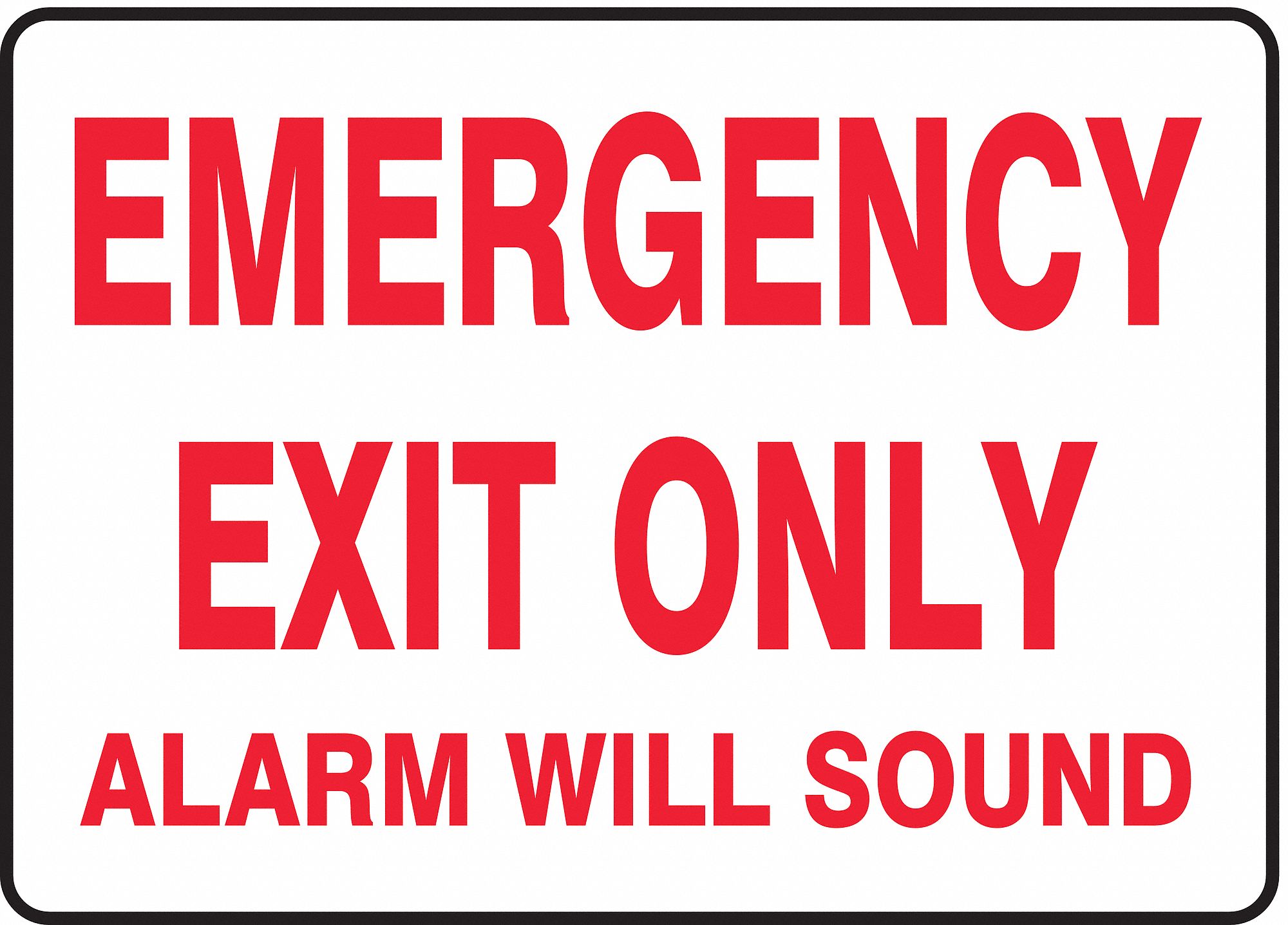 Emergency Exit Fire Sign,7 x 10In,R/WHT