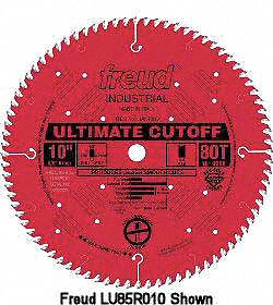 CIRCULAR SAW BLADE, TICO CARBIDE, 10 IN, 80 TEETH, ⅝ IN, FOR CROSSCUTTING FOR SOFTWOODS