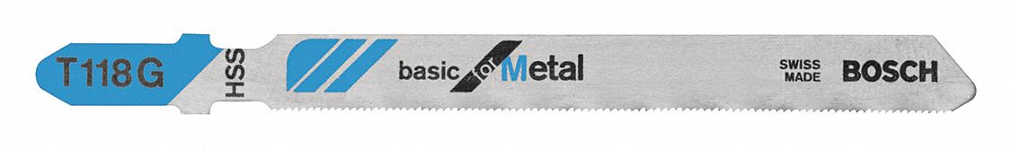 Jigsaw Blade: 36, 3 5/8 in Blade Lg, Bi-Metal, High Speed Steel, T Shank, 1 Pieces, 5 PK