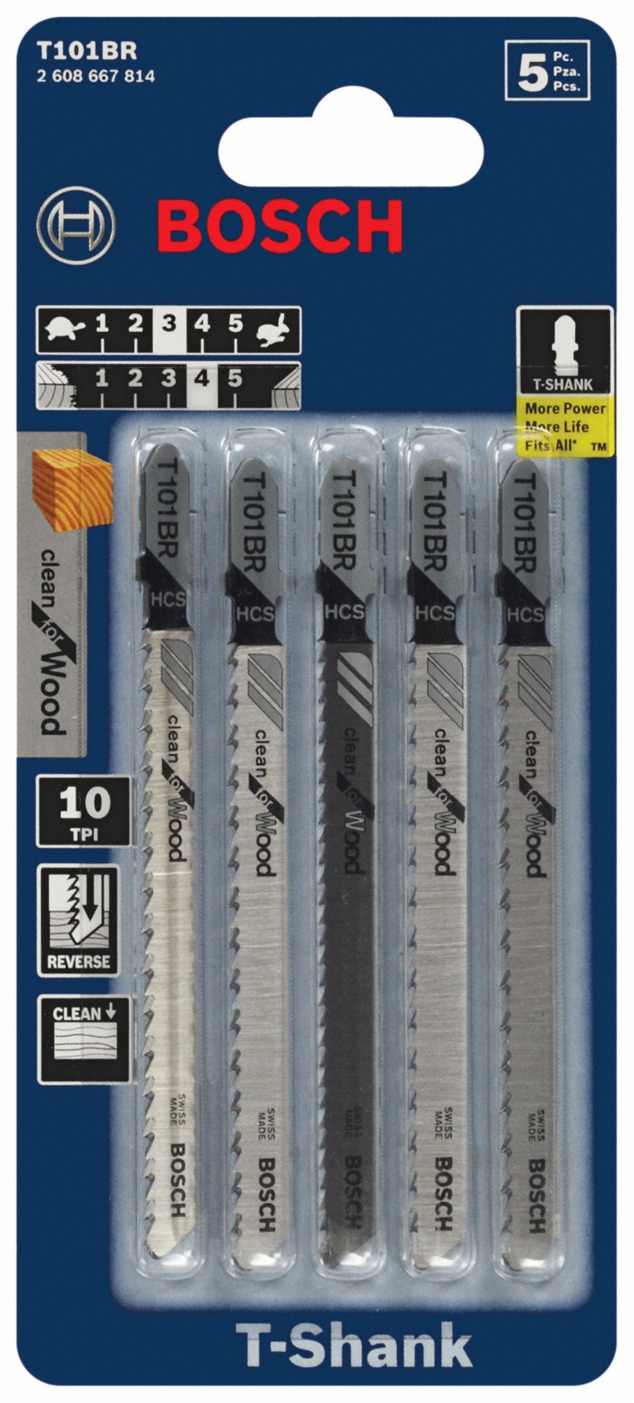 BOSCH Jig Saw Blade 10, 4 in Blade Lg, Metal, Rigid for Straight Cuts