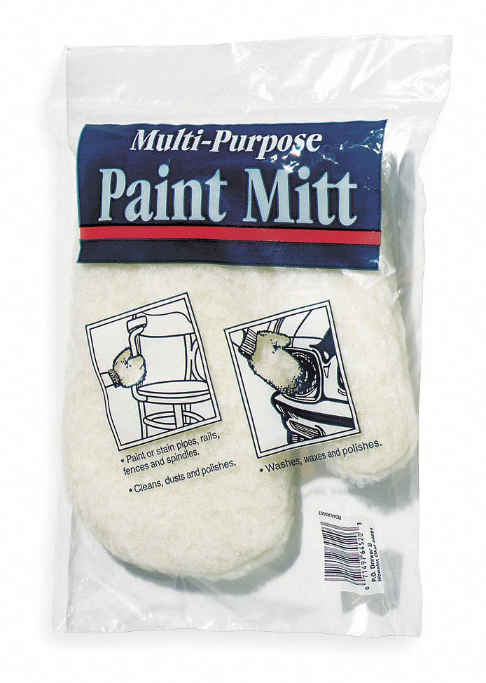 Painting Mitt, Material Synthetic, Color White Grainger