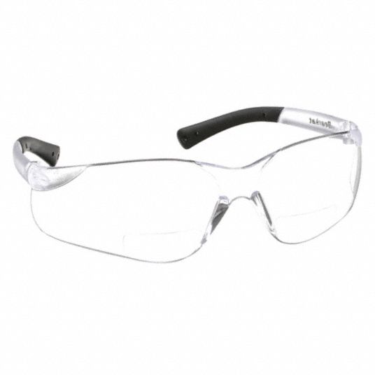 MCR SAFETY Bifocal Safety Reading Glasses: Anti-Scratch, No Foam Lining,  Wraparound Frame, Frameless