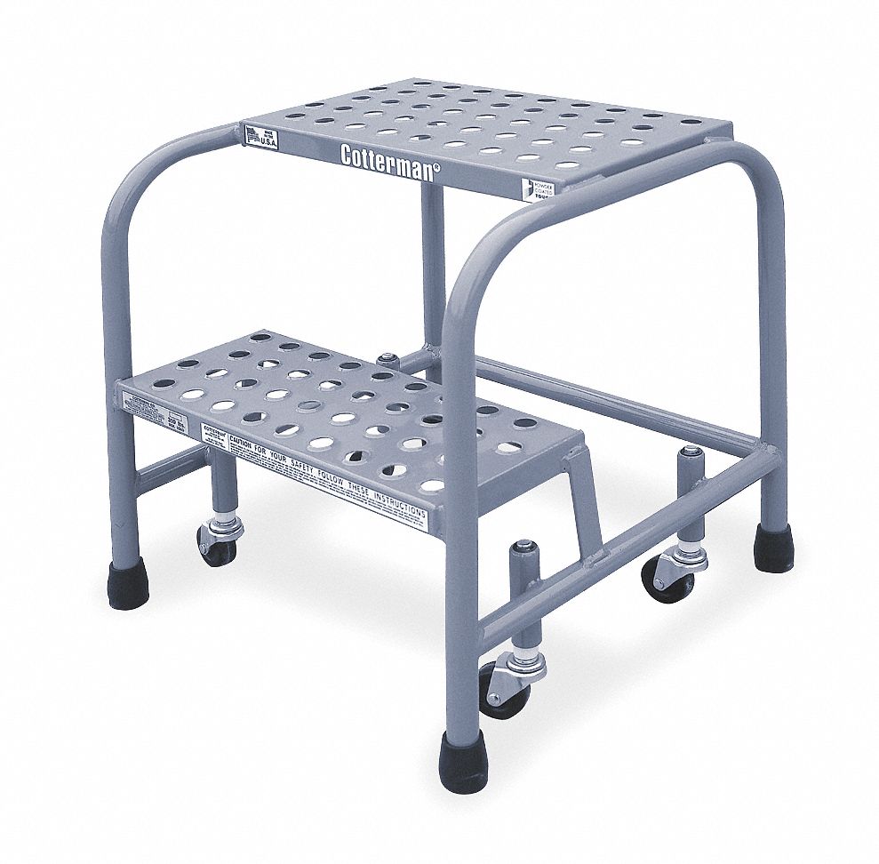 COTTERMAN Escalera Utilitaria Fija Aluminio 30 Capacidad de 500 lb.  Escalones: 3 Gris - Bancos Escalera - 20Z507