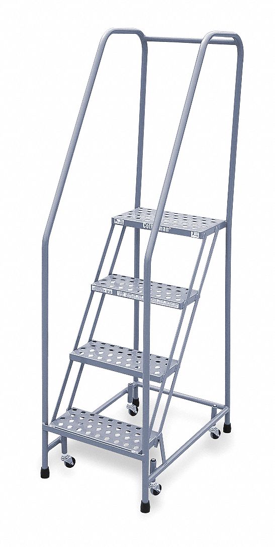 COTTERMAN Escalera Rodante Basculante, 80 de Altura, 5 Peldaños,  Capacidad: 450 lb. - Escaleras Rodantes - 20Z376