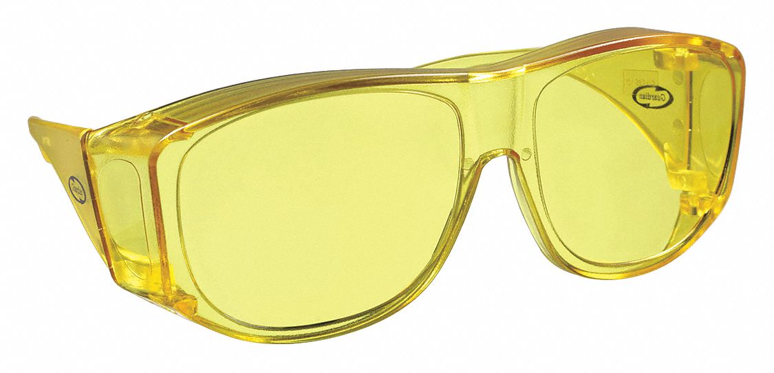 GUARDIAN, Frameless, Yellow, Safety Glasses 3UYC229G77HS Grainger