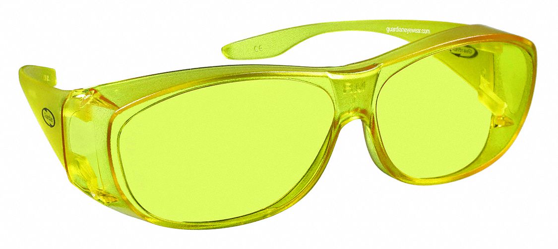 GUARDIAN, Frameless, Yellow, Safety Glasses 3UYC325G77HS Grainger