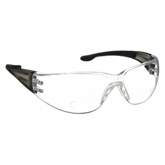 ELVEX, Wraparound Frame, Frameless, Bifocal Safety Reading Glasses