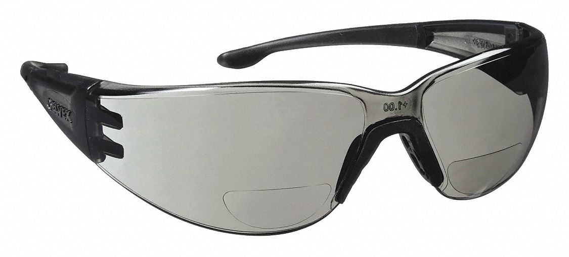 ELVEX, Wraparound Frame, Frameless, Bifocal Safety Reading Glasses