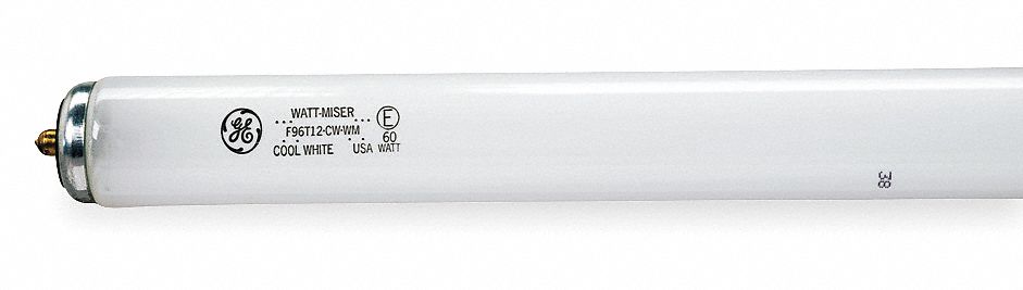 GE LIGHTING Linear Fluorescent Lamp, T12, Single Pin (FA8), Lumens 5500 ...