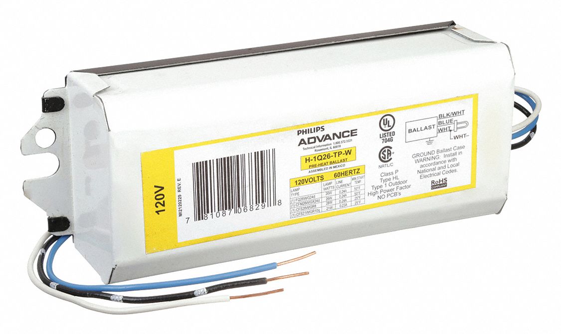 ADVANCE, Compact Fluorescent, 120V AC, CFL Ballast 3V983H1Q26TPW