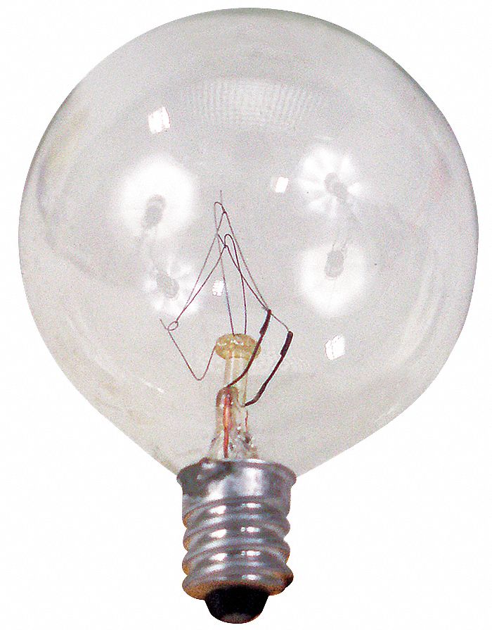 GE CURRENT Incandescent Bulb, G161/2, Candelabra Screw (E12), Lumens