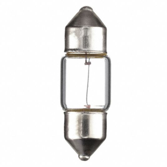 Miniature Incandescent Bulb, T2-1/4, Festoon, Lumens 38, Watts 5.0, PK ...