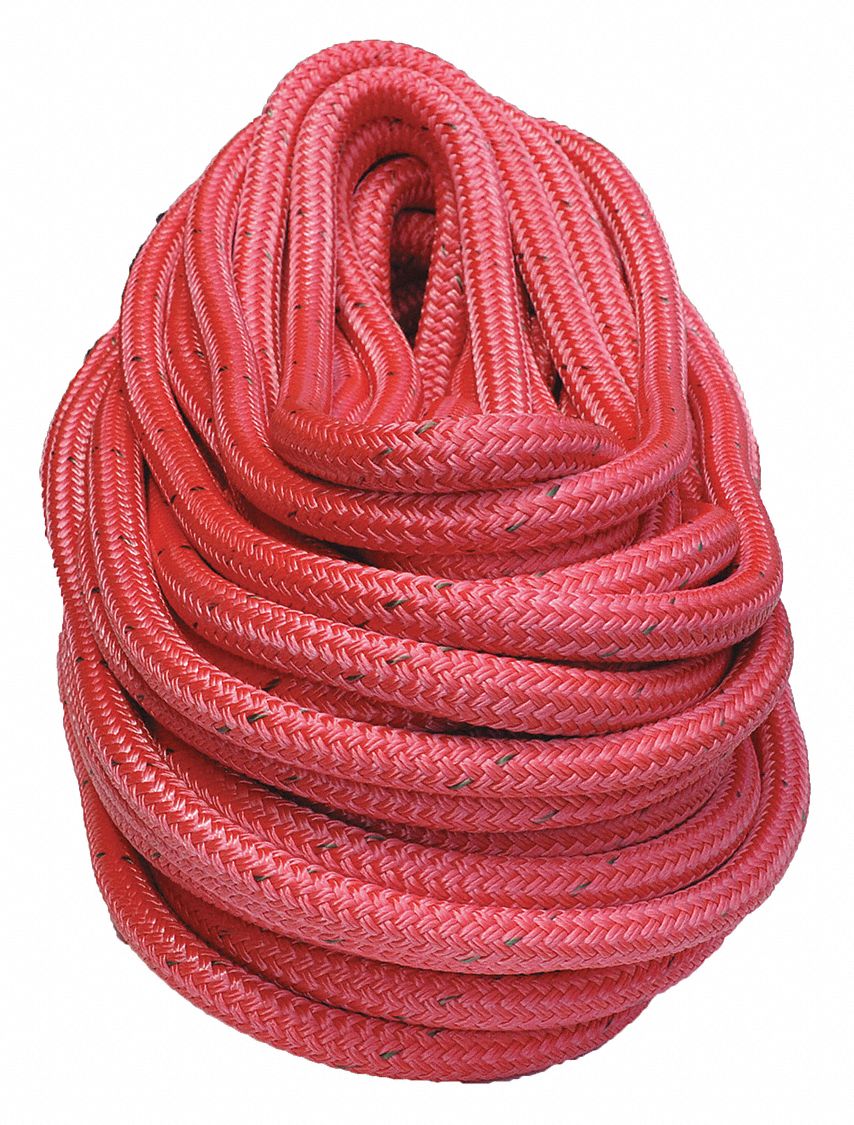 All Gear AGBR58150 Bull Rope, PES/Nylon, 5/8 in. Dia., 150ft L, Red