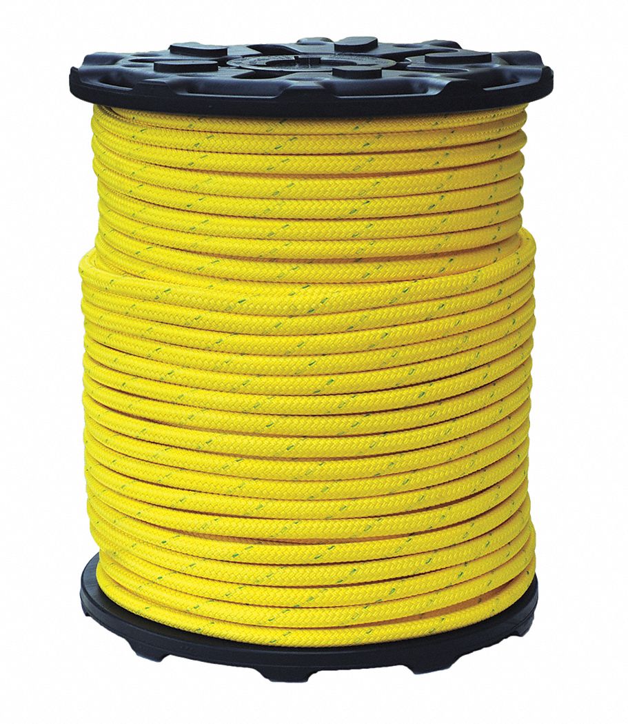 ALL GEAR 9/16 in dia. Nylon/Polyester Arborist Rigging Rope, Yellow