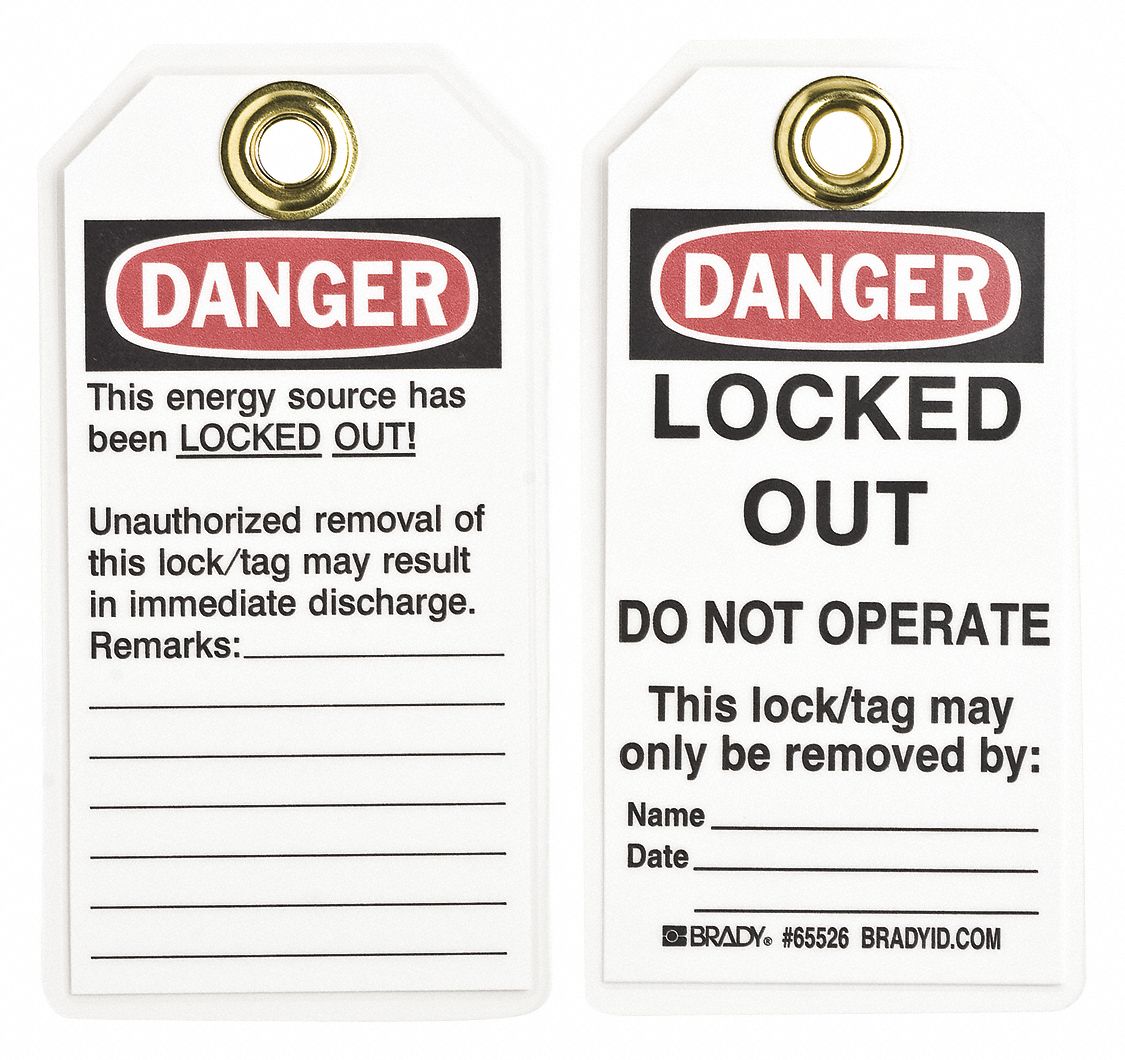 BRADY, Danger, Locked Out Device, Danger Tag 3VAW165526 Grainger