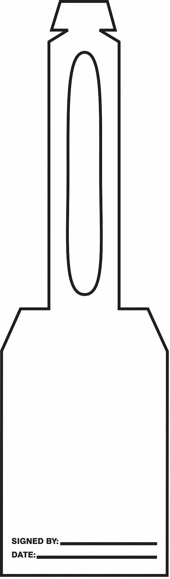 Tag: 3 1/4 in Wd, 11 1/4 in Ht, White, Rectangle, Plastic, Indoor, 0.015 in Label Thick, 25 PK