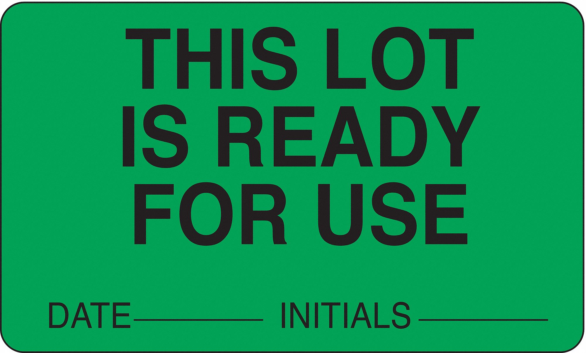 Label: 2 1/2 in Wd, 1 1/2 in Ht, Green, Rectangle, Paper, English, 1, 000 PK