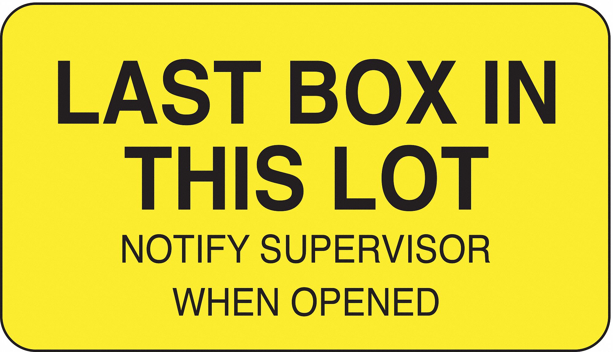 Label: 1 3/4 in Wd, 1 in Ht, Yellow, Rectangle, Paper, English, 1, 000 PK