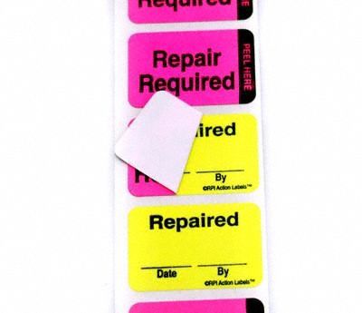Label: 1 1/2 in Wd, 1 in Ht, Green/Pink, Rectangle, English, Paper, 250 PK