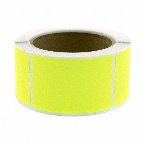 SHIPPING SQUARE LABEL, 2 IN W, 2 IN H, YELLOW, SQUARE, PAPER, INDOOR, NO TEXT, 200 PK