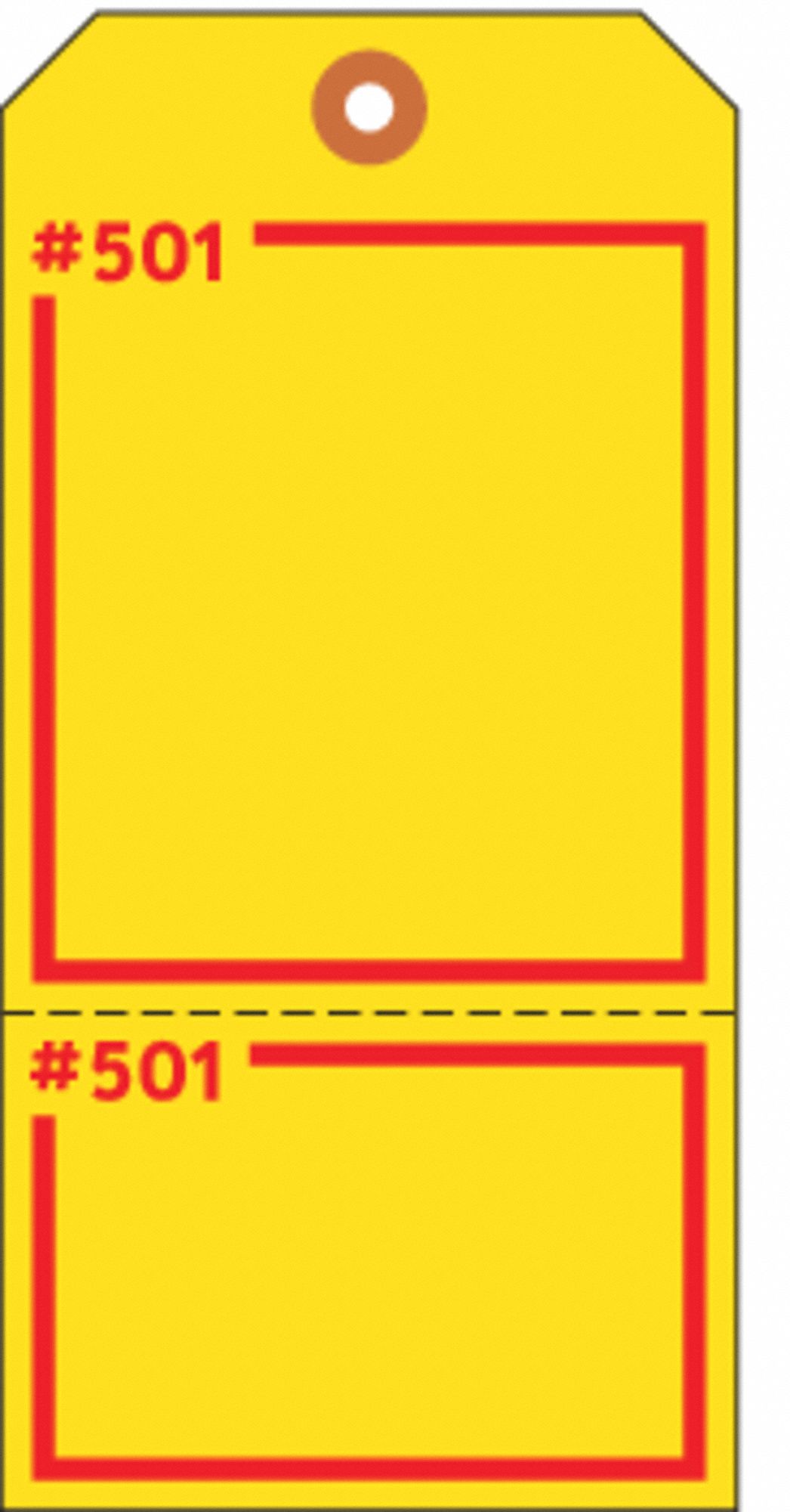 Tag: 2 7/8 in Wd, 5 3/4 in Ht, Yellow, Rectangle, Cardstock, Indoor, Yellow, 100 PK