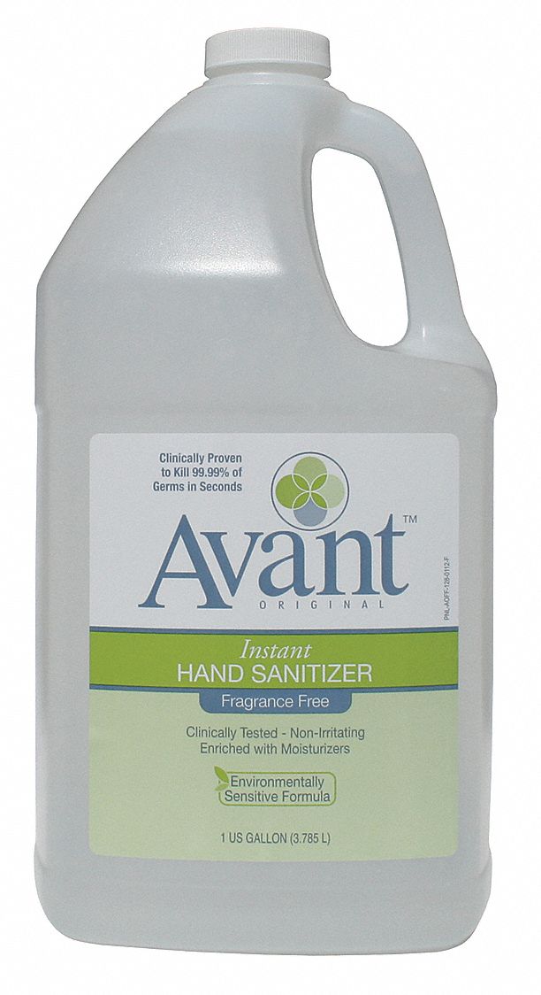 Hand Sanitizer: Jug, Liquid, 1 gal Size, Unscented